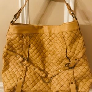 Sondra Roberts mustard colored large shoulder bag